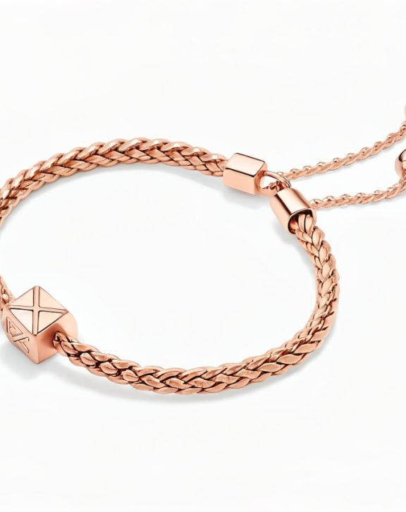 Rose Gold Geometric Braided Adjustable Bracelet